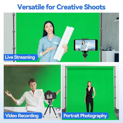 EMART 10 x 10ft Green Screen Backdrop Kit with Tripod Stand, Photography Background Support System with 10 x 20ft 100% Cotton Muslin Chromakey Backdrop for Photo Studio, Video Shooting, Live Streaming - size: 10*10ft Stand/10*20ft Backdrop