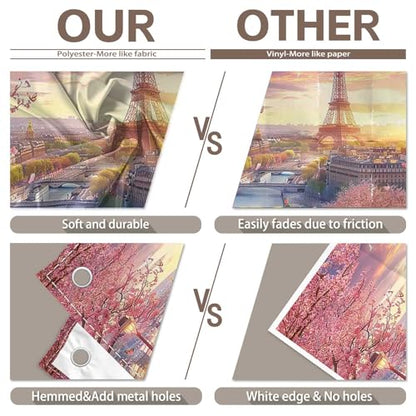 12x8ft Fabric Eiffel Tower Backdrop Paris Landscape Floral Lake Bridge Photography Background Wedding Girls Birthday Party Decorations Photo Booth Props - size: 12'x8'