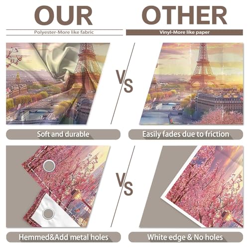 10x8ft Fabric Eiffel Tower Backdrop Paris Landscape Floral Lake Bridge Photography Background Wedding Girls Birthday Party Decorations Photo Booth Props - size: 10'x8'