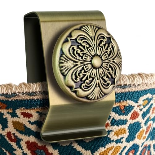 Tapestry Wall Hanging Clamps 4 Pack 1.2x2.0 Textile Art Decoration Hangers Metal Clips for Hanging Rugs Carpet Display (Bronze) - color: Bronze
