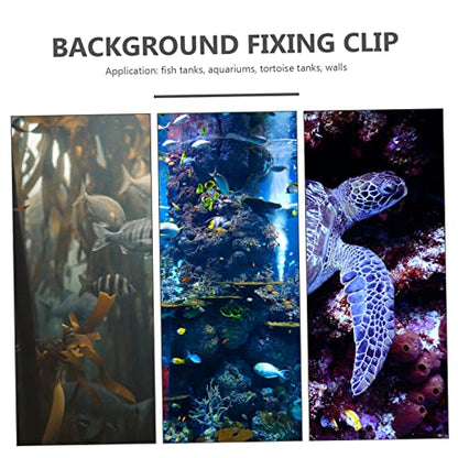 FOMIYES 2pcs Acrylic Background Clips for Fish Tank Aquarium Backdrop Fixing Clamps Non-Skid Design and Siphon Groove for Securely Mounting Tank Backgrounds