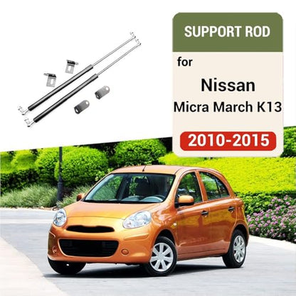 Car Hood Spring Bracket Compatible With Nissan Micra March K13 2010-2015 Lifting Shock Support Damper Strut bars Hydraulic Rod Styling(Piano black) - color: Piano black