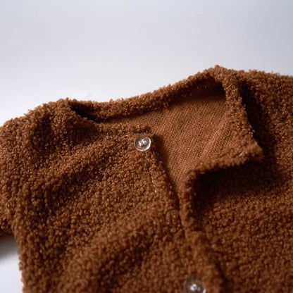 Zeroest Newborn Photography Props Boy Outfits Bear Baby Girl Photo Props Outfits Hat Footed Romper Sleeved Set for Photoshoot - color: Camel