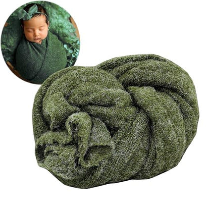 Zeroest Newborn Photography Wrap - Newborn Photoshoot Props - Boys & Girls Posing Stretch Knit Blanket (Green, Small) - color: Green