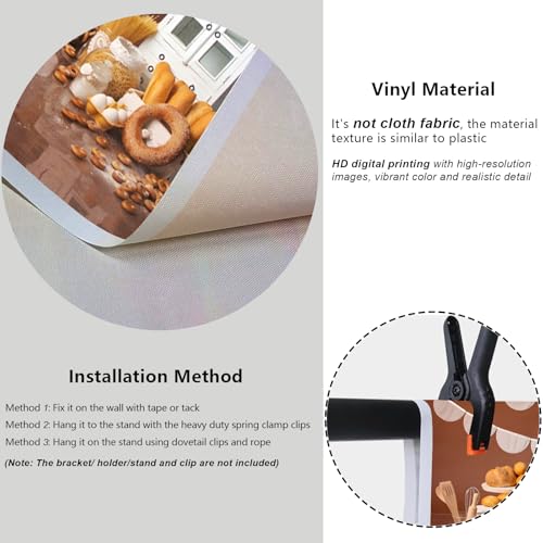 YongFoto Bakery Baking Table Backdrop 8x6.5ft Bread Donut Biscuit White Cabinet Photography Background Boy Girl Cake Smash Birthday Baby Shower Party Banner Portrait Photoshoot Wallpaper Studio Props - size: 8x6.5ft