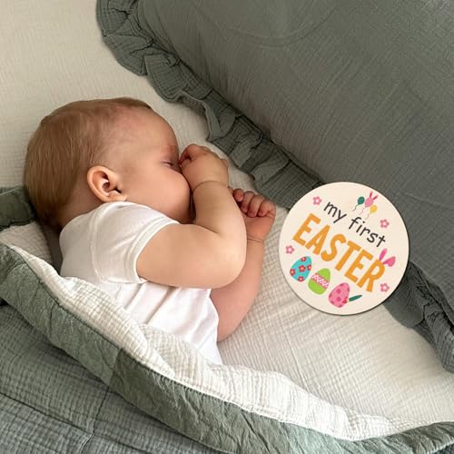 7pcs My First Holiday Baby Milestones Cards, My 1st Signs of 14 Holidays Wooden Circles New Baby Sign Double Sided Baby Discs Announcement Newborn Photo Props for Baby Shower Party Supplies Gift
