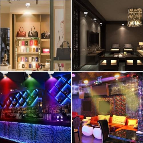 KINDEEP RGB Wireless LED Spotlight, Battery Operated Accent Lights, Indoor Mini Puck Light, Dimmable Uplight with Remote, 4000K Warm White, Stick on Wall Light with Rotatable Head, White, 2 Pack - color: White, size: 2 Pack
