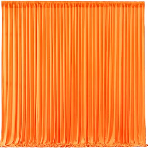 Orange Backdrop Curtains 4 Panels - Wrinkle-Free Polyester Photography Drapes for Baby Shower & Birthday Party - 16 X 10FT - color: Orange, size: W4' x H10'(4 panels)