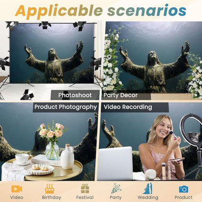 5x7ft Photography Backdrop Christ Abyss Photo Photo Backdrop Photography Background for Photoshoot Portrait Video Party Photo Studio Prop Booth - color: Color7
