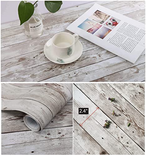 Heroad Contact Paper Peel and Stick Wallpaper Wood Grain Contact Paper for Cabinets Countertop Waterproof Removable Wallpaper Self Adhesive Decorative Shiplap Papel Tapiz para Pared 17.7''x78.7'' - size: 17.7" x 78.7"
