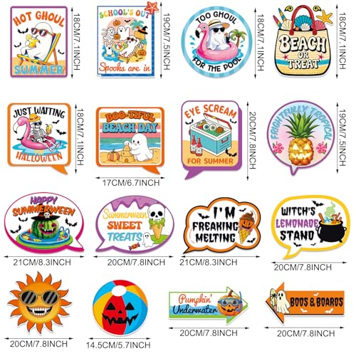 Summerween Decorations Happy Summerween Photo Props Summer Halloween Party Kit Halloween in Summer Ghost Birthday Bachelorette Party Decoration Supplies 34 Pieces