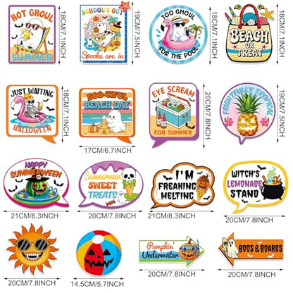 Summerween Decorations Happy Summerween Photo Props Summer Halloween Party Kit Halloween in Summer Ghost Birthday Bachelorette Party Decoration Supplies 34 Pieces