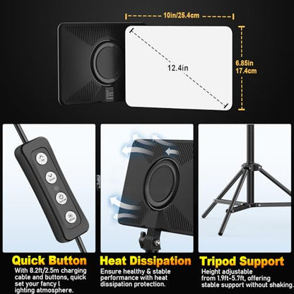 30W Upgraded Photography Lighting Kit, Anautin 2-Pack LED Video Lighting for Video Recording, 3700Lux Studio Lights with Tripod Stand for Photography, Streaming, Gaming, Podcast, Filming, Vlogging - size: 2-Pack, style: 30W Video Light