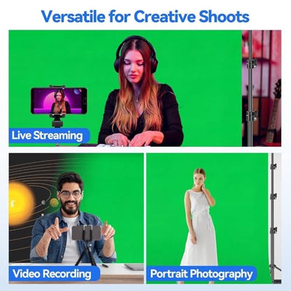 EMART 8.5 x 10ft Green Screen Backdrop Kit with Tripod Stand, Photography Background Support System with 10 x12ft 100% Cotton Muslin Chromakey Backdrop for Photo Studio, Video Shooting, Live Streaming - size: 8.5*10ft Stand/10*12ft Backdrop