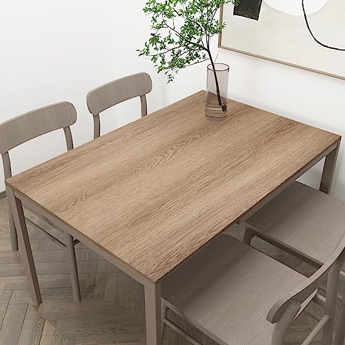 TOTIO Wide Walnut Wood Wallpaper Peel and Stick Light Brown Wood Grain Vinyl Wrap Walnut Oak Textured Contact Paper 32x78inch Air Guide Slot Design Matte Thicken Self-Adhesive Waterproof Wall Stickers - color: Warm Brown, size: 32" x 78"