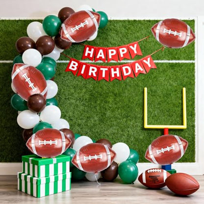 Biapian 26 Inch Football Balloons Set, Football Party Decorations, 6 Pcs Large Football Shaped Foil Balloon Helium for Boys Men Sport Event Themed Birthday Party Decorations Supplies - style: Football