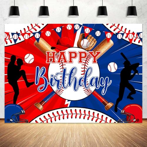 Baseball Sports Backdrop Party Decorations Boys Kids Birthday Themed Wall Photography Background Sports Birthday Party Supplies Photo Studio Photography Props - size: 7X5