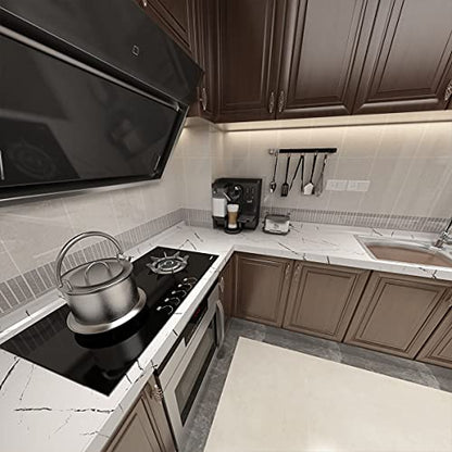 TOTIO 31.5x315inch Extra Wide Black White Marble Wallpaper Peel Stick Glossy Thick Waterproof Furniture Sticker Granite Look Contact Paper Removable Wall Sticker Self-Adhesive Countertop Vinyl Wrap - color: White, size: 31.5" x 315"