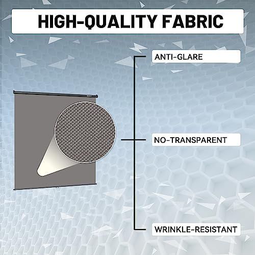 RAUBAY Retractable Pull Down Grey Screen Backdrop - 78.7" x 86.6" Collapsible Wall-Mount Background for Professional Video Production, Photography, TikTok and Video Conferencing - color: Grey, size: Wider(78.7 x 86.6in)