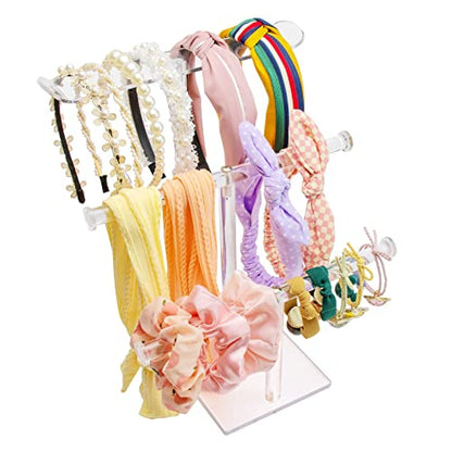 Acrylic Headband Holder, 3-Tier Hair Accessories Organizer Clear Stand for Girls - style: 3 Tier