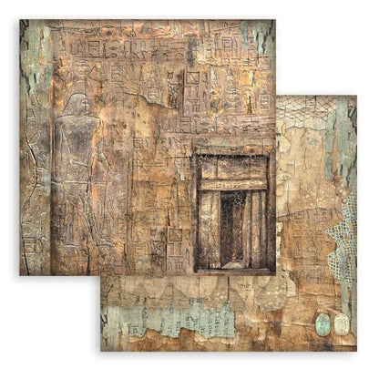 Stamperia - Scrapbook Paper Pad for Scrapbooking, Albums, Cards, Bullet Journals, and More, Acid Free, Double-Sided, Perfect for Crafts and Gifting (Land of Pharaohs Maxi Background) (30.5 x 30.5 cm)