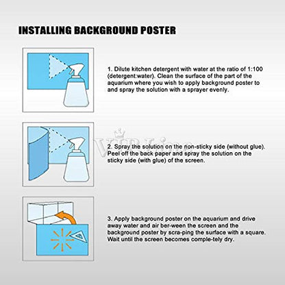VIP. LINE 3D Effect Black Stone Texture Aquarium Background Poster Fish Tank Backdrop Decorations PVC Background (24" x 20"/ 61 x 51cm) - size: 24" x 20"/ 61 x 51cm