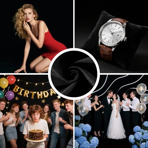 Professional Black Photography Backdrop10X8- Heavy-Duty Machine Washable Seamless Background for Studio & Video - color: Black, size: 10X8