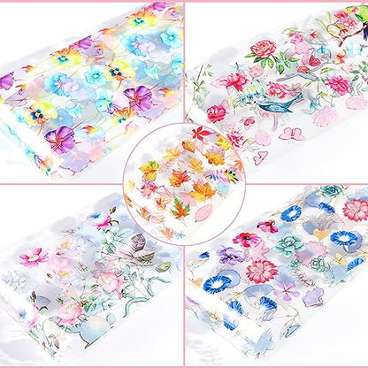 Maple Leaf Nail Foil Transfer Sticker Decals Fall Flowers Nail Art Foil Decals Holographic Autumn Lavender Designs Nail Art Supplies for Thanksgiving Day Women Nail Decorations Films 10 Sheets - style: Maple Leaf