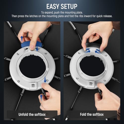 NEEWER 35.4'' Octagonal Softbox, Quick Release Parabolic Soft Box with Bowens Mount, Diffusers, Grid, Bag Compatible with Aputure 120d Compatible with Godox SL60w NEEWER Q4 AS600B CB300B Q300, NS92P - style: 35.4"/90cm Octagonal