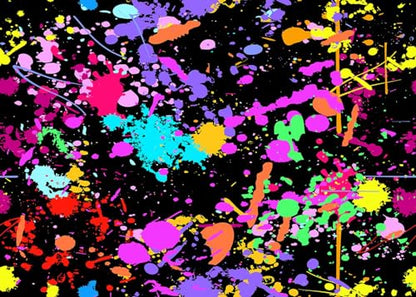 5X3FT Neon Graffiti Birthday Backdrop Retro Hip Hop Background 80s 90s Party Photography Background Dark Glow Splatter Birthday Party Decorations CEM123A - size: 5X3FT