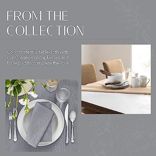 Elrene Home Fashions Continental Solid Texture Water, Stain & Wrinkle Resistant Tablecloth, 52"X52" Square, Gray - color: Grey, size: 52" x 52" (Square)