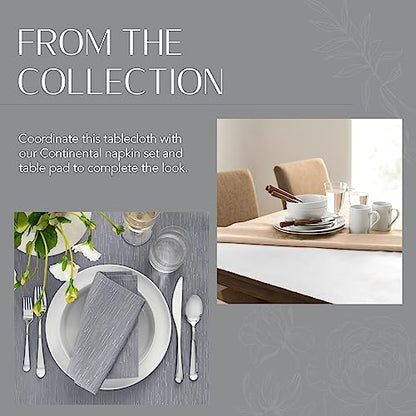 Elrene Home Fashions Continental Solid Texture Water, Stain & Wrinkle Resistant Tablecloth, 52"X52" Square, Gray - color: Grey, size: 52" x 52" (Square)