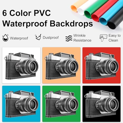 PULUZ Light Box Photography Kit, 12"x12" Portable Photo Studio Shooting Tent CRI 97 Dimmable LED Light with Double-Sided Reflector Board & 6 PVC Backdrops - size: 12"x12"