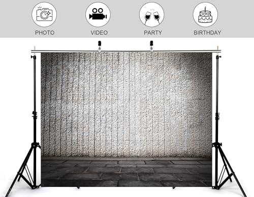 4x4ft Textured Concrete Wall Backdrop Neutral Gray Tone Photography Background for Urban Themed Party and Home Wall Tapestry Decorations Banner Photo Booth Props - size: 4x4ft