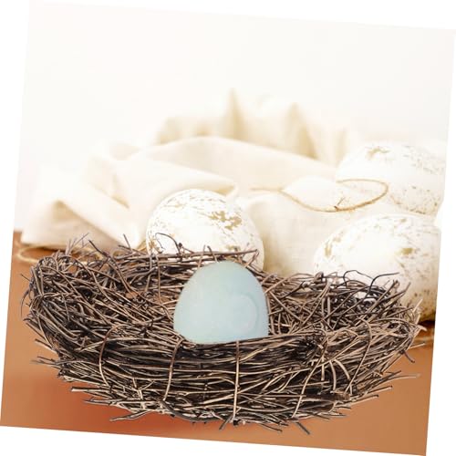 Hemobllo Bird Nest Decor Handmade Rattan Bird Nest for Easter Party Prop Photo Prop and Garden Decoration for Home and Event Styling