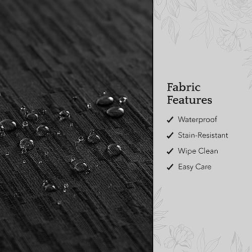 Elrene Home Fashions Continental Solid Texture Water, Stain & Wrinkle Resistant Tablecloth, 52"X52" Square, Black - color: Black, size: 52" x 52" (Square)