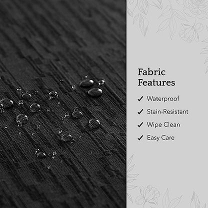 Elrene Home Fashions Continental Solid Texture Water, Stain & Wrinkle Resistant Tablecloth, 52"X52" Square, Black - color: Black, size: 52" x 52" (Square)