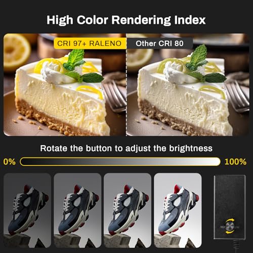 RALENO 16"x12" Photo Light Box Photography, 24W Foldable Photo Studio Light Box, Dimmable Shooting Tent Kit with CRI>95 & 6 Backdrops for Toys Jewelry Watches Cosmetics - size: 16*12 inch