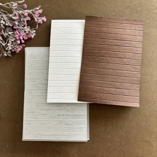 4 Pack 3D Textured Embossing Folders for Card Making, Branches Bricks Background Circle Flower Plastic Embossing Folders Embossing Folder Craft Card Template for DIY Scrapbooking - color: 4 Pack
