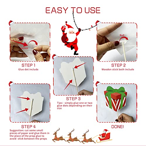 Christmas Photo Booth Props - Set of 32 Party Supplies, Pose Sign Kit for Adults Kids Decoration, Xmas Props for Photoshoot Selfie Holiday Photography - size: 32