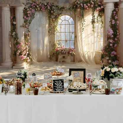 Fantasy Castle Backdrops for Wedding 5x3ft Princess Boudoir House Backdrop Windowsills Roman Column Photography Background Bridal Shower Baby Shower Birthday Banner Backdrop - color: pink and white-2, size: 5x3ft