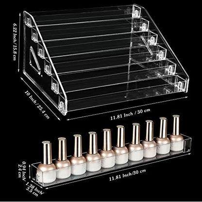 Jetec 2 Pcs Acrylic Card Display Stand Versatile Display for Trading Cards Greeting Card Sunglasses Organizer Nail Polish Holder Essential Oils Cosmetic Cases Eyewear Rack(6 Tiers Style) - style: 6 Tiers Style