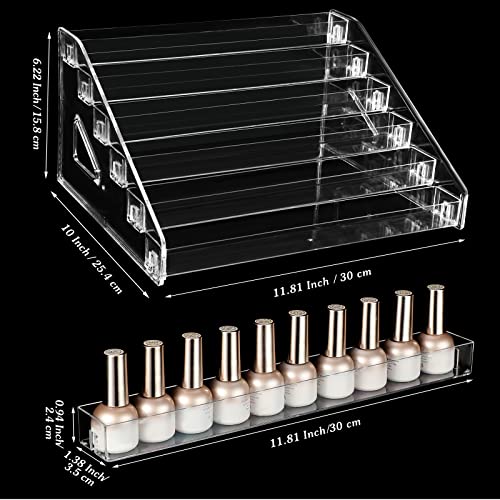 Jetec 2 Pcs Acrylic Card Display Stand Versatile Display for Trading Cards Greeting Card Sunglasses Organizer Nail Polish Holder Essential Oils Cosmetic Cases Eyewear Rack(6 Tiers Style) - style: 6 Tiers Style