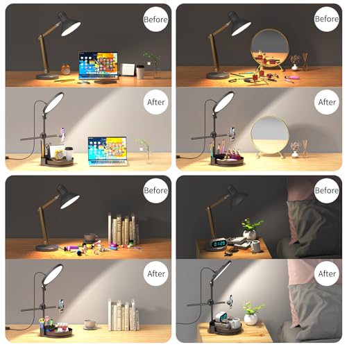 Selfie Light Kit for Desk and Laptop,55W Dimmable Full Screen Ring Light,with Rotating Storage Box,Pen Holder Stand,Phone Holder and Controller (red, 10.5) - color: red