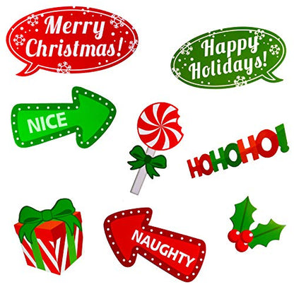 Christmas Photo Booth Props Kit(32Pcs) DIY Photo Booth Prop Pose Sign Kits for Adults Kids for Christmas Party Supplies (Christmas) - color: Christmas