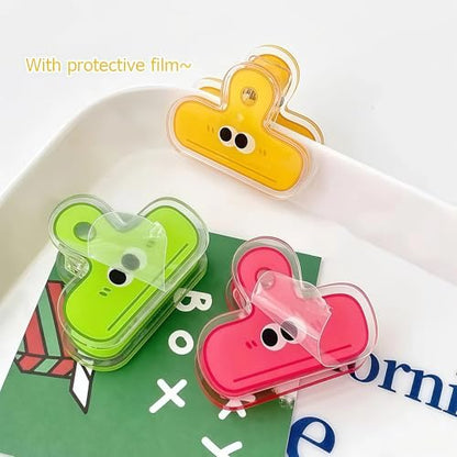 4-Pack Cute Mini Chip Bag Clips - Colorful Plastic Food Bag Clamps, Reusable Sealing Clips for Snacks, Photos, Crafts, and Kitchen Organization (Small Clothespin Style)