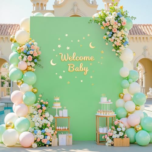 Square Arch Backdrop Covers 6.6FT x 5.2FT Sage Green Wedding Arch Cover Stretchy Backdrop Fitted Balloon Arches Covers Spandex for Birthday Party Baby Shower Anniversary Ceremony Banquet Decoration - color: Sage Green