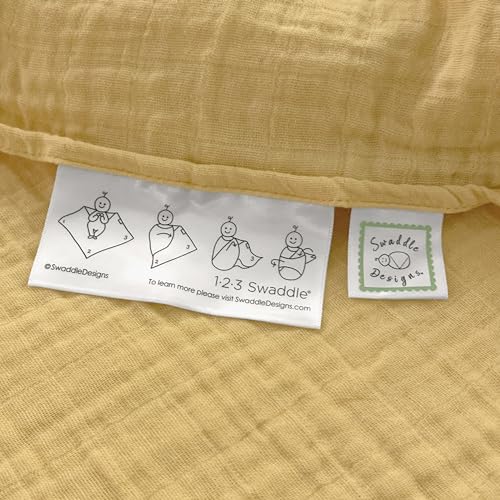 SwaddleDesigns Cotton Muslin Swaddle Blankets for Baby Boy & Baby Girl, Set of 4, Neutral Receiving Blankets for Newborn, Baby Registry & Gift, 46x46 inches, Warm Glow - color: Warm Glow