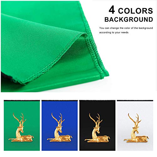 16''x16'' Photo Studio Light Box Photography with LED Lights, Portable Photo Background Shooting Tents with 4 Backdrops（Black, White, Blue,Green） - size: 16''×16''