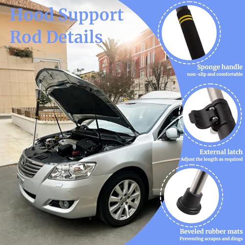 Engine Telescopic Hood Prop Rod, 29-40inch Hood Rod Support Retractable Trunk Stainless Steel Hood Prop Tool with Comfortable Foam Handle Universal Fit for All of Cars &Trucks